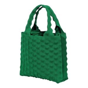 MS Tote Bag Womens OS Green Popcorn Knit 3D Textured Bubble Top Handle Bag